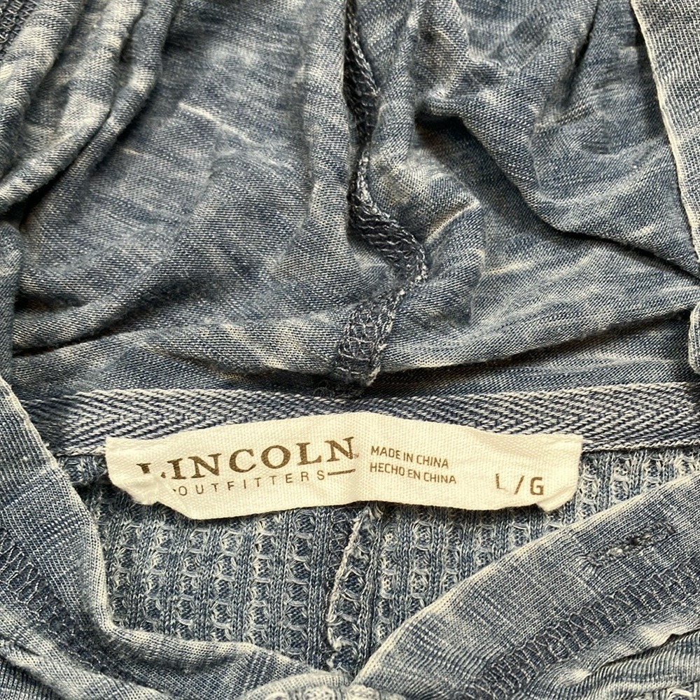 Lincoln Outfitters Women's Blue Wash Hooded Cardigan‎ Size L - Picture 2 of 5